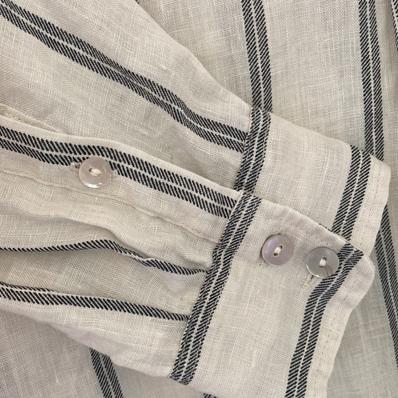 H&M Striped Linen Button Down Shirt - Picture 4 of 5